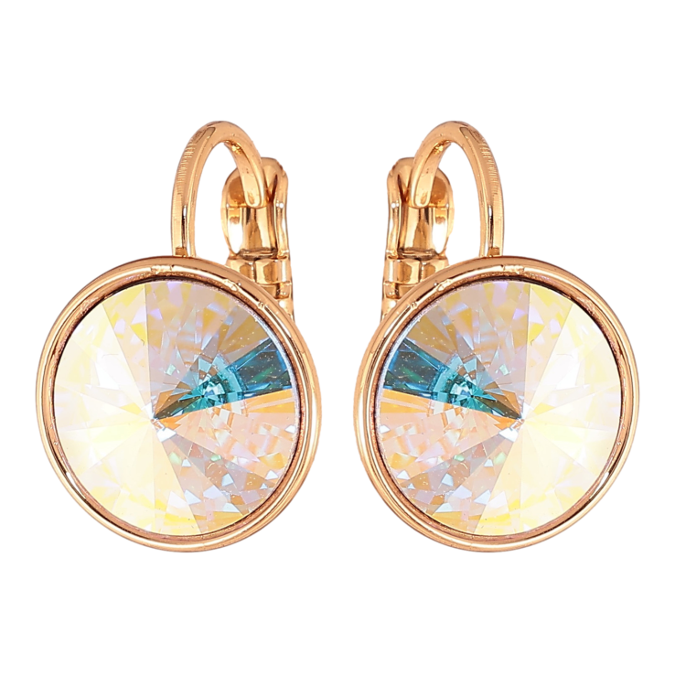 Сережки Xuping колір 18К із кристалами Swarovski французький замок "Кристали АВ" ø 12мм фото №4