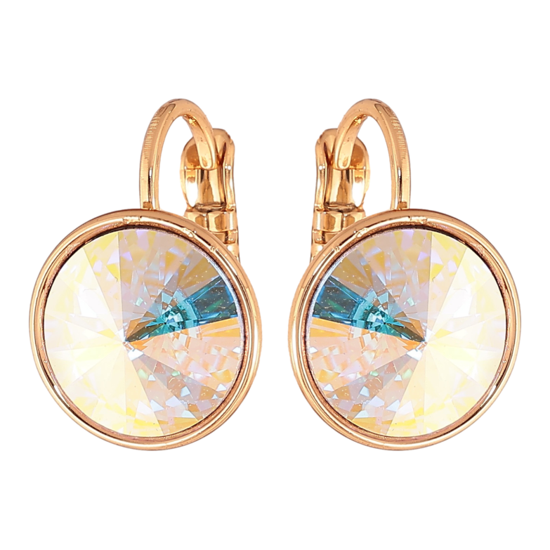 Серьги Xuping цвет 18К с кристаллами Swarovski французский замок "Кристаллы АВ" ø 12мм фото №1