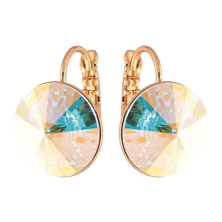 Сережки Xuping колір 18К із кристалами Swarovski французький замок "Кристали АВ" ø 14мм фото №6