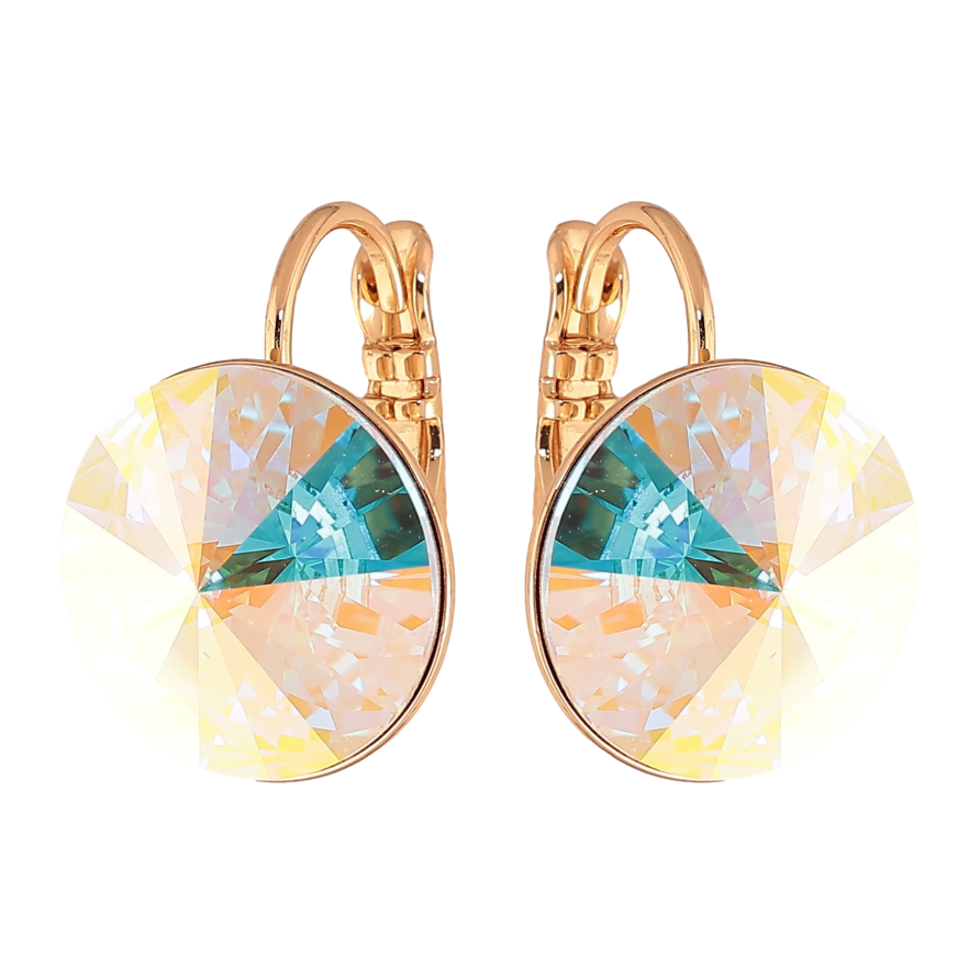 Сережки Xuping колір 18К із кристалами Swarovski французький замок "Кристали АВ" ø 14мм фото №1