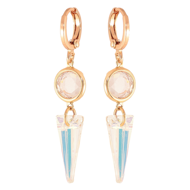 Серьги Xuping цвет 18K с кристаллами Swarovski подвески на колечках "Кристаллы Shimmer" фото №24
