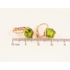 Серьги Xuping цвет 18K с кристаллами Swarovski французский замок "Кристальные кубики Olivine" 6х6мм фото №2