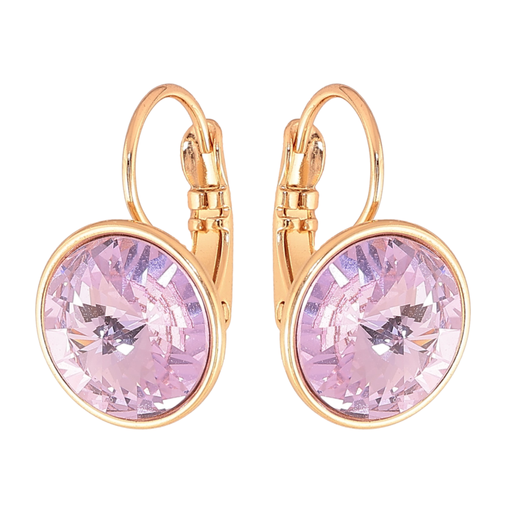Сережки Xuping колір 18K з кристалами Swarovski французький замок "Кристали Lavender Delite" ø 12мм фото №24