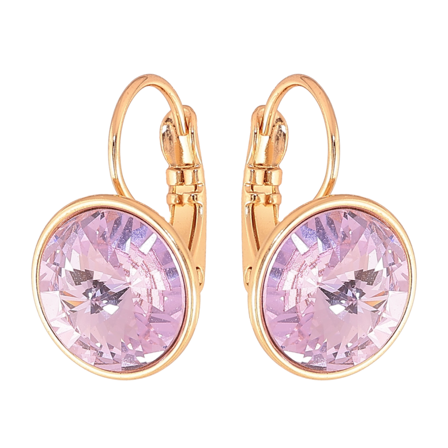 Сережки Xuping колір 18K з кристалами Swarovski французький замок "Кристали Lavender Delite" ø 12мм фото №1 Сережки Xuping колір 18K з кристалами Swarovski французький замок "Кристали Lavender Delite" ø 12мм фото №1