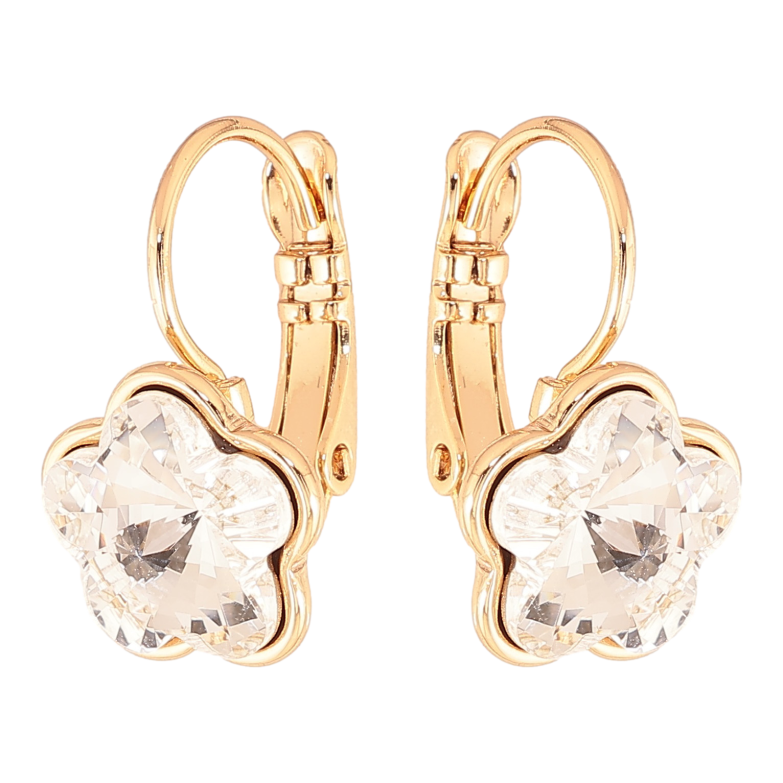 Серьги Xuping цвет 18K с кристаллами Swarovski французский замок "Кристальные цветочки Clear" фото №1