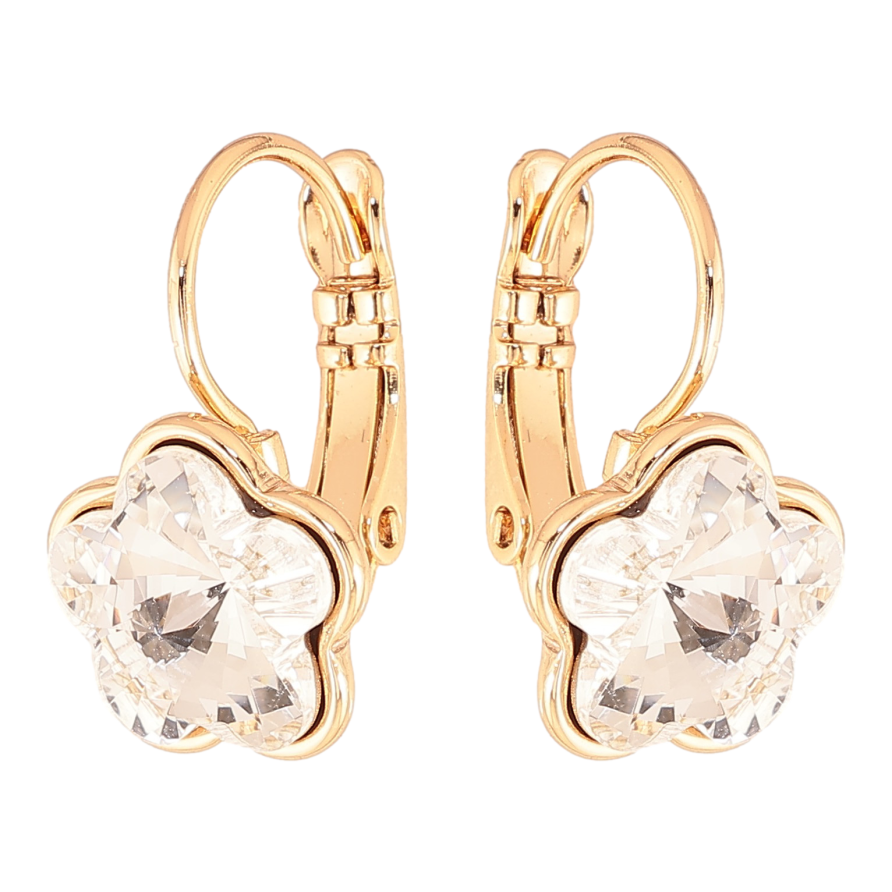 Серьги Xuping цвет 18K с кристаллами Swarovski французский замок "Кристальные цветочки Clear" фото №1 Серьги Xuping цвет 18K с кристаллами Swarovski французский замок "Кристальные цветочки Clear" фото №1