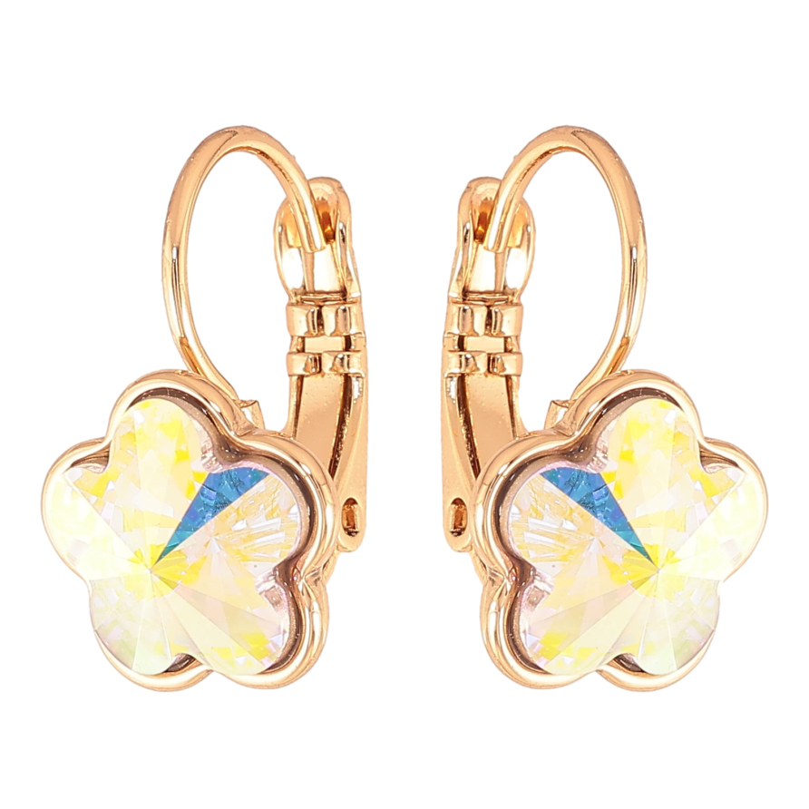 Серьги Xuping цвет 18K с кристаллами Swarovski французский замок "Кристальные цветочки АВ" фото №1 Серьги Xuping цвет 18K с кристаллами Swarovski французский замок "Кристальные цветочки АВ" фото №1