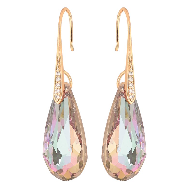 Сережки Xuping колір 18K з кристалами Swarovski французький замок "Кристали Paradise Shine" фото №1