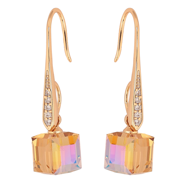 Серьги Xuping цвет 18K с кристаллами Swarovski французский замок "Кристаллы Smoked Topaz" фото №14