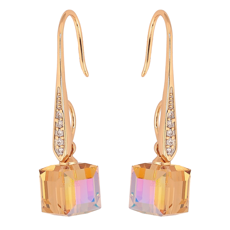 Сережки Xuping колір 18K з кристалами Swarovski французький замок "Кристали Smoked Topaz" фото №1