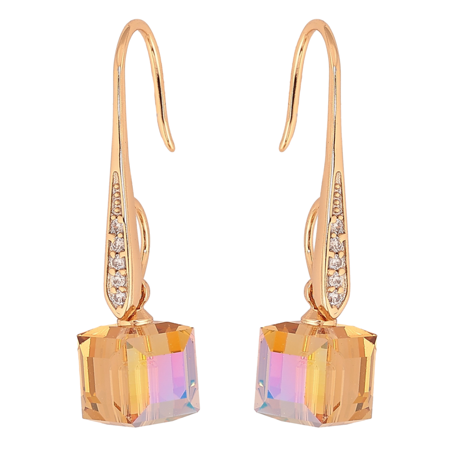 Серьги Xuping цвет 18K с кристаллами Swarovski французский замок "Кристаллы Smoked Topaz" фото №1