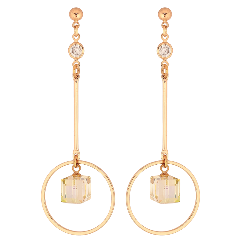 Сережки Xuping колір 18K з кристалами Swarovski пусети "Декоративні підвіски з кубиками Vitrail Light" фото №1 Сережки Xuping колір 18K з кристалами Swarovski пусети "Декоративні підвіски з кубиками Vitrail Light" фото №1