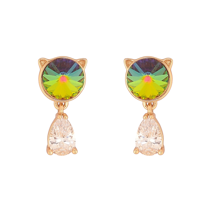 Сережки Xuping колір 18K з кристалами Swarovski пусети "Котики з кристалом Vitrail Medium" фото №9 Сережки Xuping колір 18K з кристалами Swarovski пусети "Котики з кристалом Vitrail Medium" фото №9