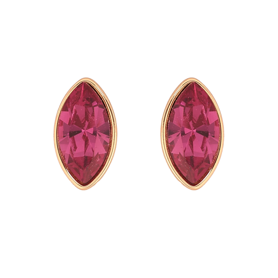Серьги Xuping цвет 18K с кристаллами Swarovski пусеты "Кристалл Fuchsia в огранке Маркиз" фото №1