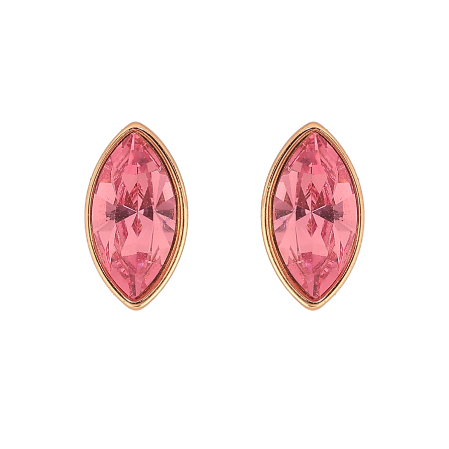 Серьги Xuping цвет 18K с кристаллами Swarovski пусеты "Кристалл Rose в огранке Маркиз" фото №1