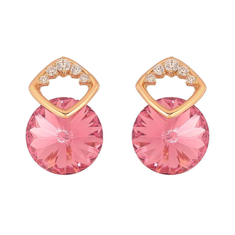 Серьги Xuping цвет 18K с кристаллами Swarovski пусеты "Кристалл Rose в скрепке ромб с кристаллами" фото №1 Серьги Xuping цвет 18K с кристаллами Swarovski пусеты "Кристалл Rose в скрепке ромб с кристаллами" фото №1