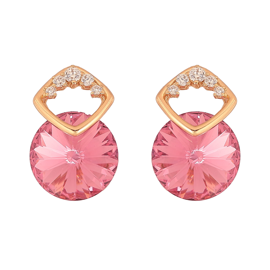 Серьги Xuping цвет 18K с кристаллами Swarovski пусеты "Кристалл Rose в скрепке ромб с кристаллами" фото №1 Серьги Xuping цвет 18K с кристаллами Swarovski пусеты "Кристалл Rose в скрепке ромб с кристаллами" фото №1