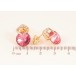 Сережки Xuping колір 18K з кристалами Swarovski пусети "Кристал Rose в скріпці ромб" фото №3