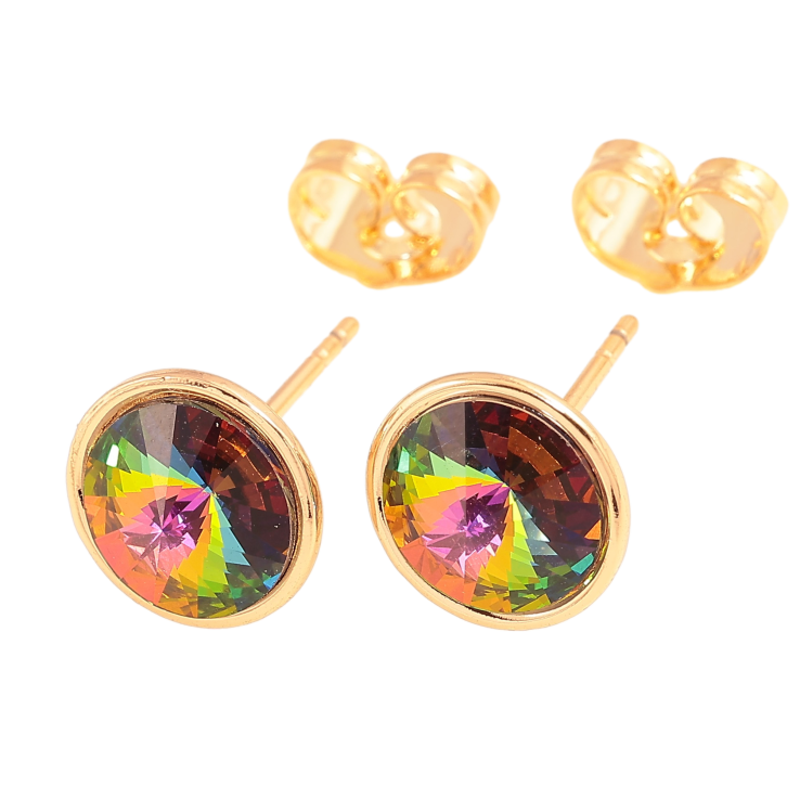 Сережки Xuping колір 18K з кристалами Swarovski пусети "Кристал Vitrail Medium" ø 10мм фото №25