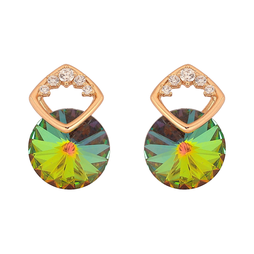 Сережки Xuping колір 18K з кристалами Swarovski пусети "Кристал Vitrail Medium в скріпці ромб" фото №1 Сережки Xuping колір 18K з кристалами Swarovski пусети "Кристал Vitrail Medium в скріпці ромб" фото №1