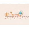 Серьги Xuping цвет 18K с кристаллами Swarovski пусеты "Кристальные кубики Shimmer на подвесках" фото №3