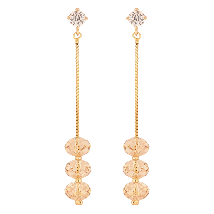 Сережки Xuping колір 18K з кристалами Swarovski пусети "Кристальні намистини Golden Shadow на ланцюжках" фото №13 Сережки Xuping колір 18K з кристалами Swarovski пусети "Кристальні намистини Golden Shadow на ланцюжках" фото №13