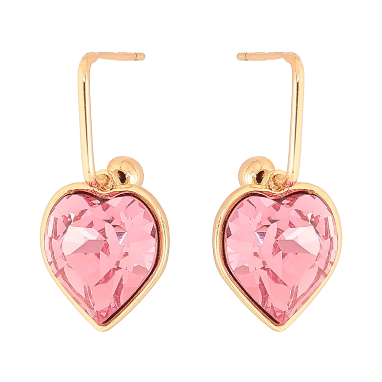 Серьги Xuping цвет 18K с кристаллами Swarovski пусеты "Кристальные сердечки Rose" фото №1 Серьги Xuping цвет 18K с кристаллами Swarovski пусеты "Кристальные сердечки Rose" фото №1