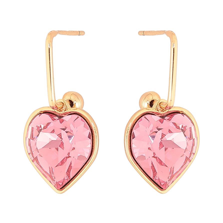 Серьги Xuping цвет 18K с кристаллами Swarovski пусеты "Кристальные сердечки Rose" фото №1 Серьги Xuping цвет 18K с кристаллами Swarovski пусеты "Кристальные сердечки Rose" фото №1