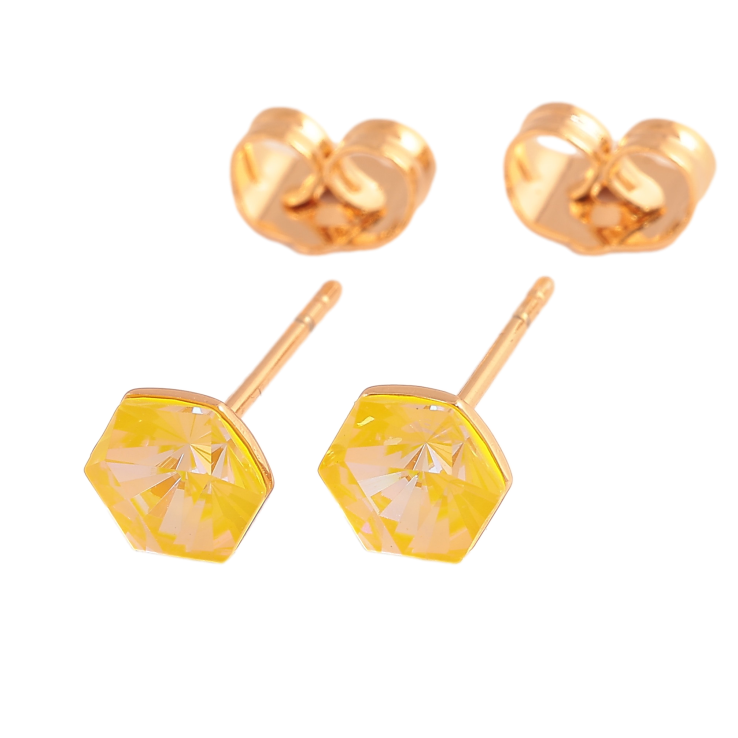 Сережки Xuping колір 18K з кристалами Swarovski пусети "Кристальний багатогранник Sunflower Delite" фото №22