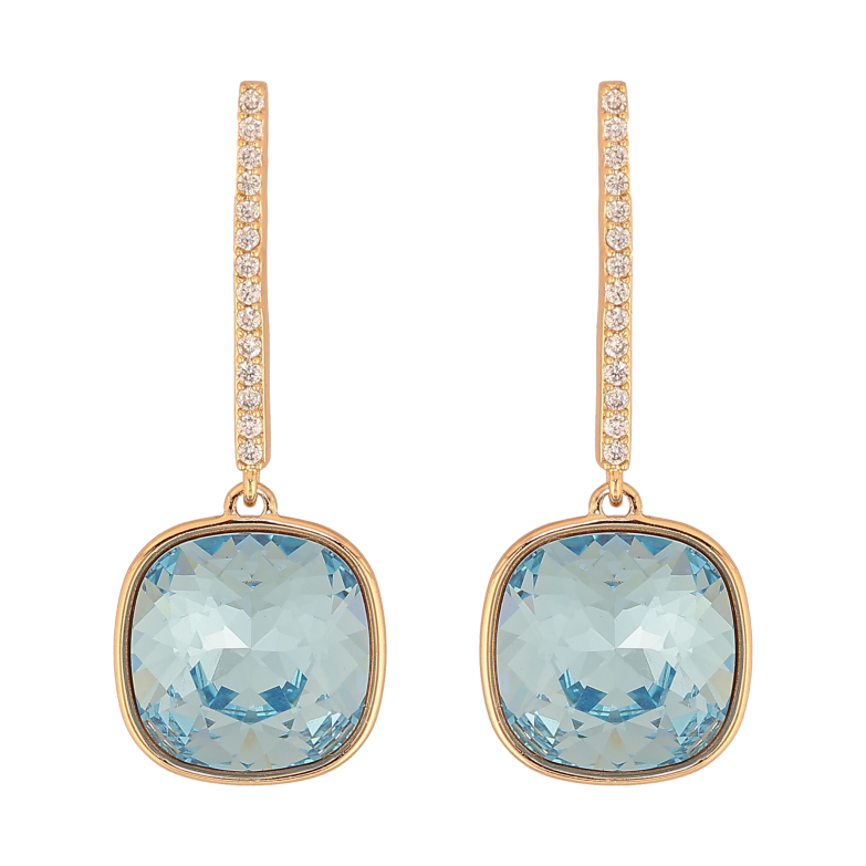 Сережки Xuping колір 18K з кристалами Swarovski пусети "Кристали Aquamarine" фото №1 Сережки Xuping колір 18K з кристалами Swarovski пусети "Кристали Aquamarine" фото №1
