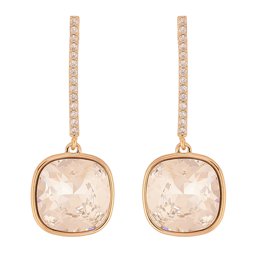 Серьги Xuping цвет 18K с кристаллами Swarovski пусеты "Кристаллы Clear" фото №1