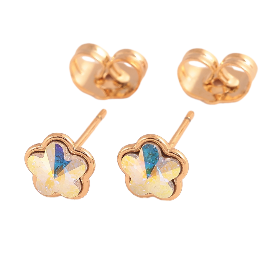 Сережки Xuping колір 18K з кристалами Swarovski пусети "Квіточки AB" фото №1