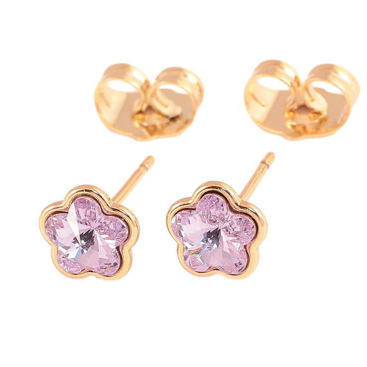 Сережки Xuping колір 18K з кристалами Swarovski пусети "Квіточки Provence Lavender" фото №13