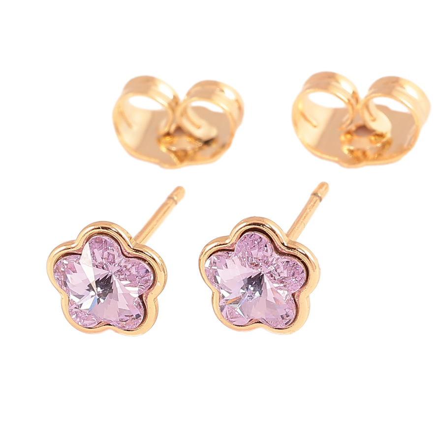 Серьги Xuping цвет 18K с кристаллами Swarovski пусеты "Цветочки Provence Lavender" фото №1 Серьги Xuping цвет 18K с кристаллами Swarovski пусеты "Цветочки Provence Lavender" фото №1