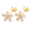 Серьги Xuping цвет 18K с кристаллами Swarovski пусеты "Цветочки с кристаллами АВ" фото №4