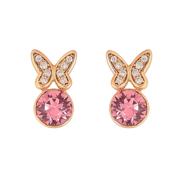 Сережки Xuping колір 18K з кристалами Swarovski пусети "Метелики з кристалом Rose" фото №24