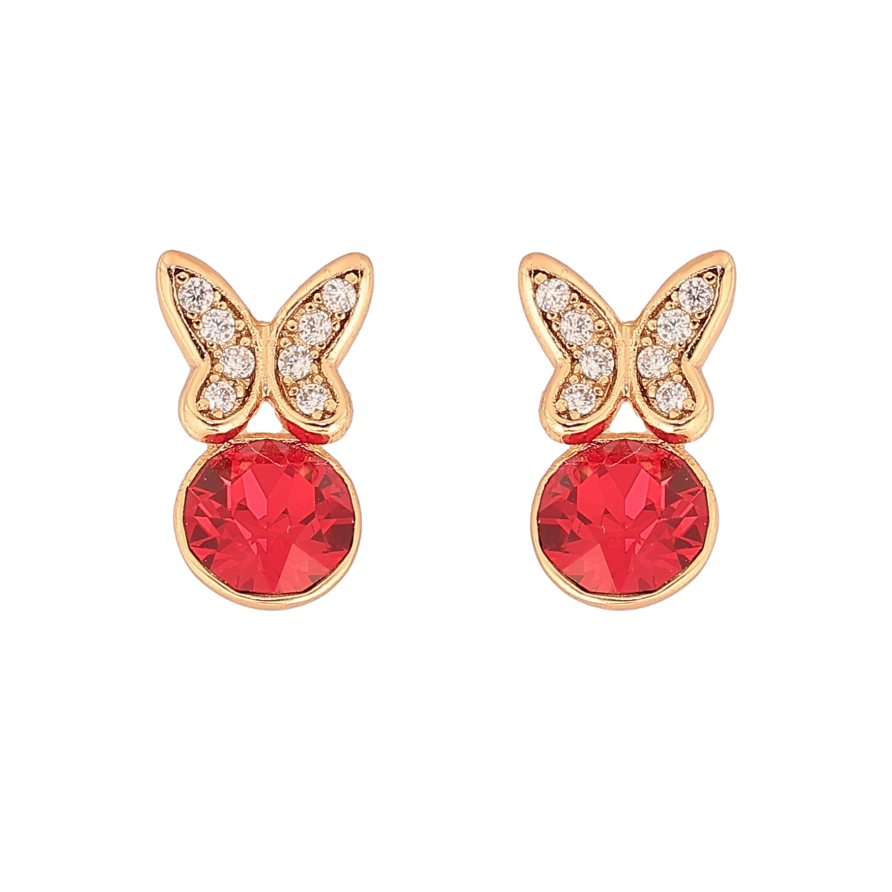 Серьги Xuping цвет 18K с кристаллами Swarovski пусеты "Бабочки с кристаллом Siam" фото №1 Серьги Xuping цвет 18K с кристаллами Swarovski пусеты "Бабочки с кристаллом Siam" фото №1