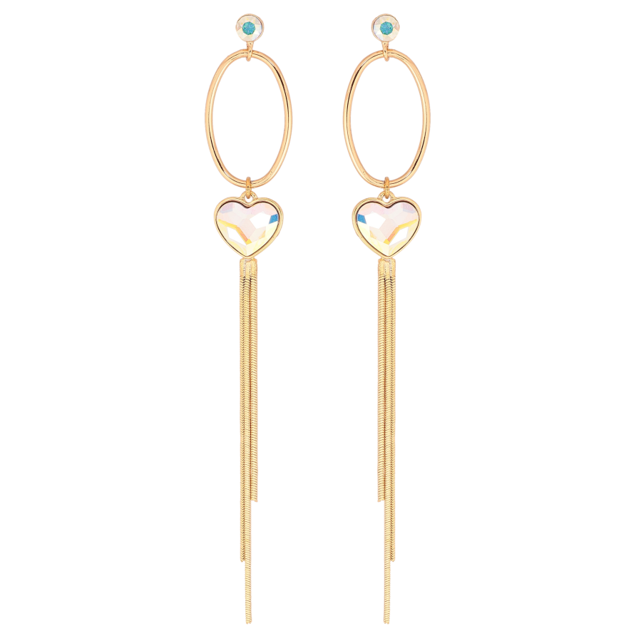 Серьги Xuping цвет 18K с кристаллами Swarovski пусеты "Овальные подвески с кристаллами АВ" фото №1 Серьги Xuping цвет 18K с кристаллами Swarovski пусеты "Овальные подвески с кристаллами АВ" фото №1