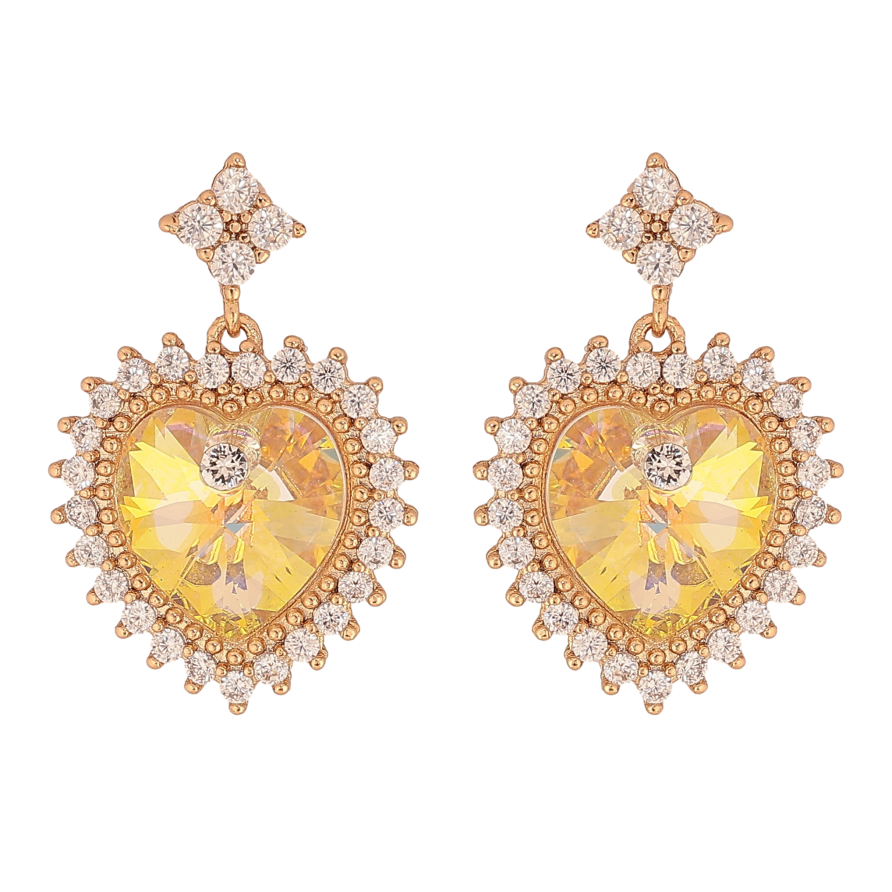 Серьги Xuping цвет 18K с кристаллами Swarovski пусеты "Сердечки Sunshine Delite в обрамлении" фото №1 Серьги Xuping цвет 18K с кристаллами Swarovski пусеты "Сердечки Sunshine Delite в обрамлении" фото №1