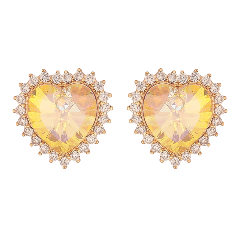 Сережки Xuping колір 18K з кристалами Swarovski пусети "Серця Sunshine Delite в обрамленні кристалів" фото №2 Сережки Xuping колір 18K з кристалами Swarovski пусети "Серця Sunshine Delite в обрамленні кристалів" фото №2