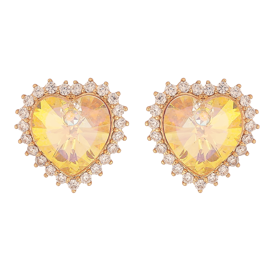 Сережки Xuping колір 18K з кристалами Swarovski пусети "Серця Sunshine Delite в обрамленні кристалів" фото №1 Сережки Xuping колір 18K з кристалами Swarovski пусети "Серця Sunshine Delite в обрамленні кристалів" фото №1