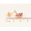 Серьги Xuping цвет 18K с кристаллами Swarovski пусеты "Замочки с кристаллом Amethyst" фото №2