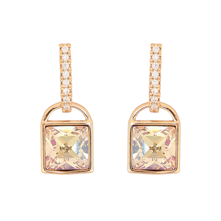 Сережки Xuping колір 18K з кристалами Swarovski пусети "Замочки з кристалом Vitrail Light" фото №18 Сережки Xuping колір 18K з кристалами Swarovski пусети "Замочки з кристалом Vitrail Light" фото №18