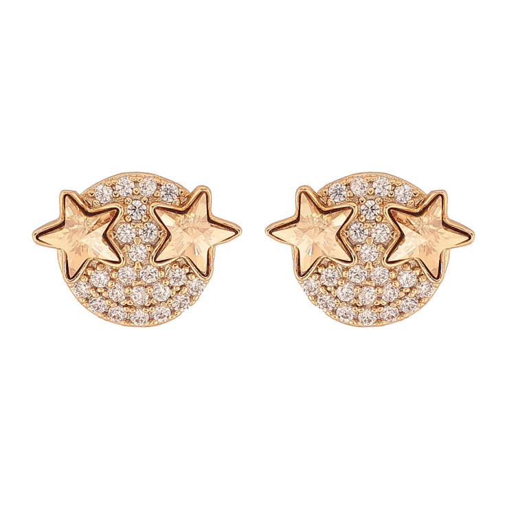 Сережки Xuping колір 18K з кристалами Swarovski пусети "Зірки кристали Golden Shadow" фото №8