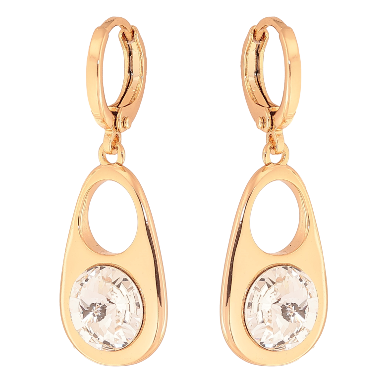Сережки Xuping колір 18K з кристалами Swarovski підвіски на колечках "Декоративні підвіски із кристалом Clear" фото №1