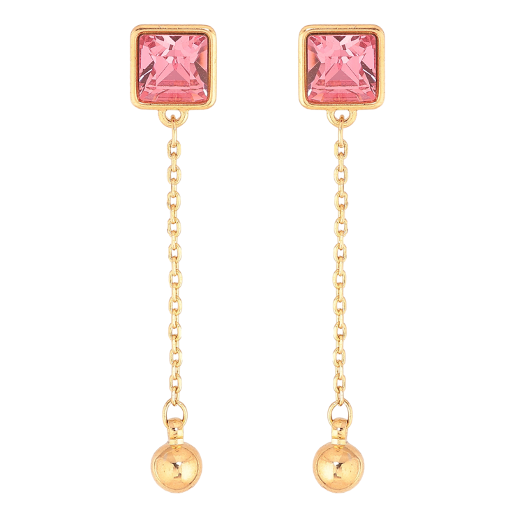 Серьги Xuping цвет 18K с кристаллами Swarovski пусеты "Подвески с кристаллами Rose" фото №21
