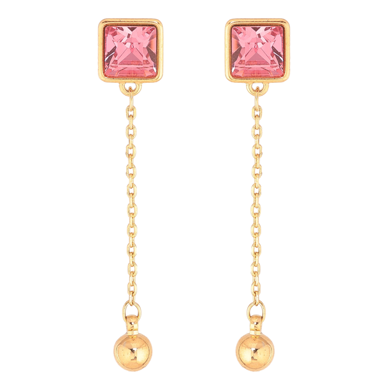 Серьги Xuping цвет 18K с кристаллами Swarovski пусеты "Подвески с кристаллами Rose" фото №1 Серьги Xuping цвет 18K с кристаллами Swarovski пусеты "Подвески с кристаллами Rose" фото №1