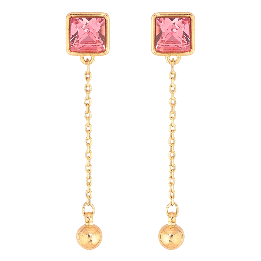 Серьги Xuping цвет 18K с кристаллами Swarovski пусеты "Подвески с кристаллами Rose" фото №1 Серьги Xuping цвет 18K с кристаллами Swarovski пусеты "Подвески с кристаллами Rose" фото №1