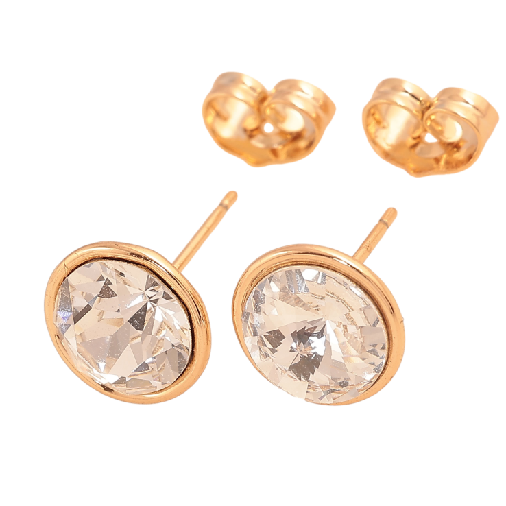 Серьги Xuping цвет 18K с кристаллами Swarovski пусеты "Кристаллы Clear" ø 10мм фото №8 Серьги Xuping цвет 18K с кристаллами Swarovski пусеты "Кристаллы Clear" ø 10мм фото №8