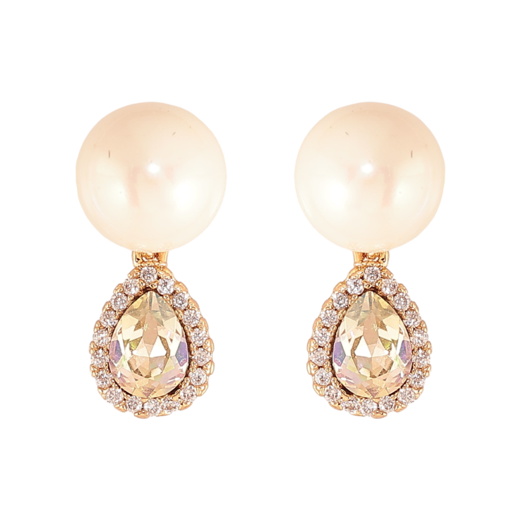 Сережки Xuping колір 18K з кристалами Swarovski пусети "Перлини із кристалами Golden Shadow" фото №25